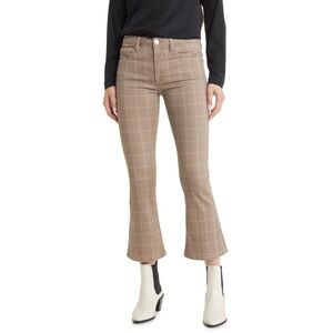 Frame Le Crop High Waist Plaid Mini Bootcut Jeans